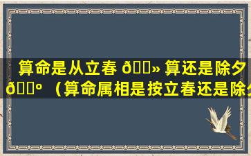 算命是从立春 🌻 算还是除夕 🐺 （算命属相是按立春还是除夕算的）